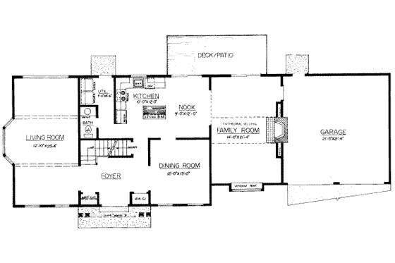 Floor Plan - Main Floor for Colonial House Plan #303-117 - 4 bed, 2.5 bath