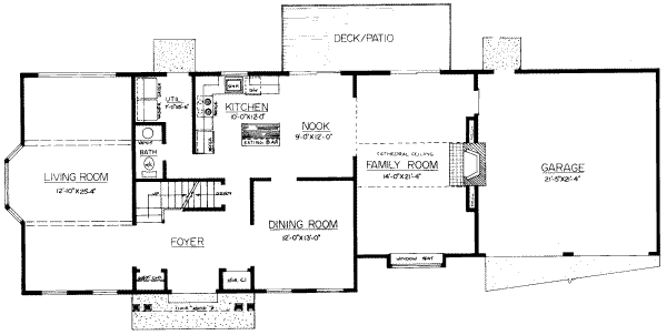 Colonial Floor Plan - Main Floor Plan #303-117