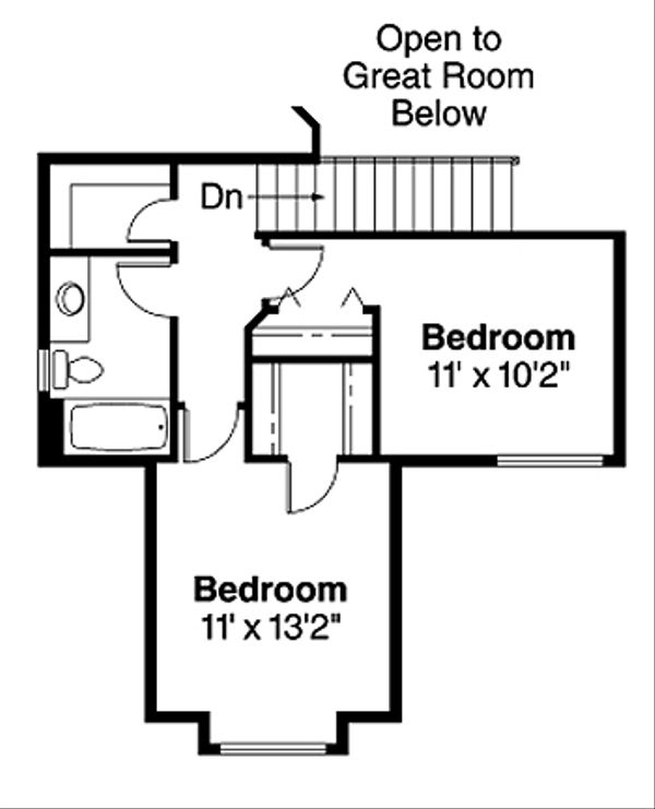Traditional Floor Plan - Upper Floor Plan #124-444