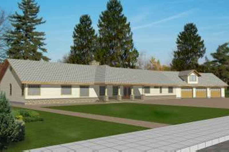 House Blueprint - Ranch Exterior - Front Elevation Plan #117-433