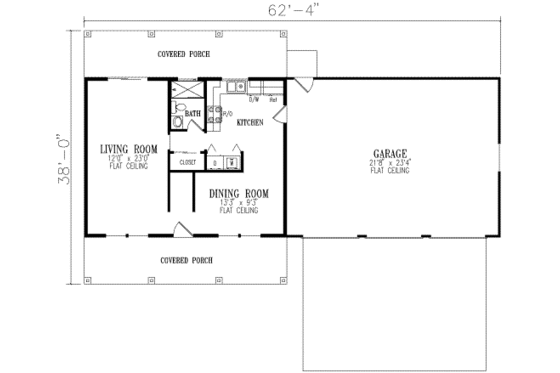 Floor Plan - Main Floor for Traditional House Plan #1-258 - 3 bed, 3 bath