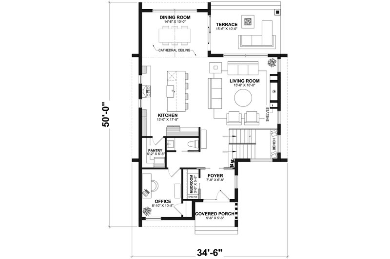 Dream House Plan - Floor Plan - Main Floor for Modern House Plan #23-2799 - 5 bed, 3.5 bath