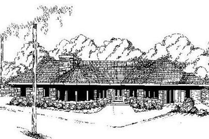 Home Plan - Contemporary Exterior - Front Elevation Plan #60-641