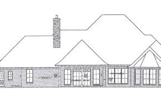 Exterior - Rear Elevation for European House Plan #310-277 - 3 bed, 3.5 bath