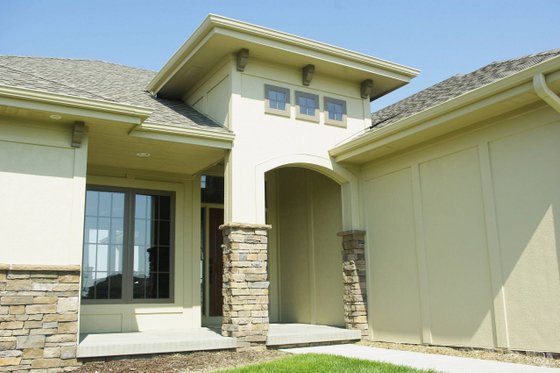 Exterior - Front Elevation 5 for Mediterranean House Plan #20-2174 - 3 bed, 2 bath