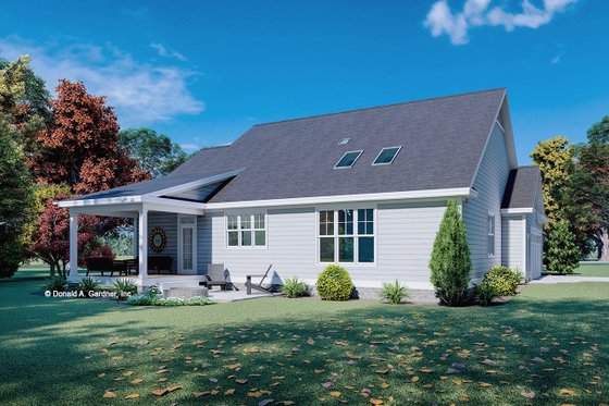 Exterior - Rear Elevation 1 for Cottage House Plan #929-1129 - 3 bed, 2.5 bath
