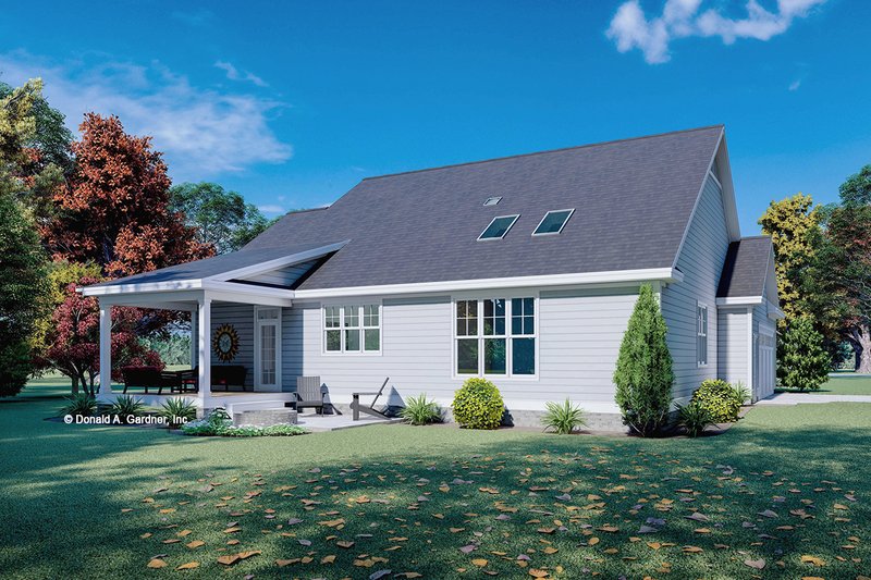 House Plan Design - Exterior - Rear Elevation 1 for Cottage House Plan #929-1129 - 3 bed, 2.5 bath