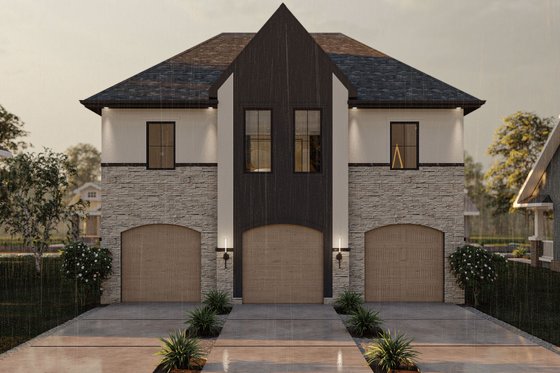 Exterior - Other Elevation 3 for European House Plan #455-711 - 3 bed, 2.5 bath