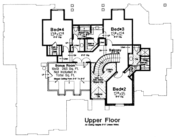 European Floor Plan - Upper Floor Plan #310-207