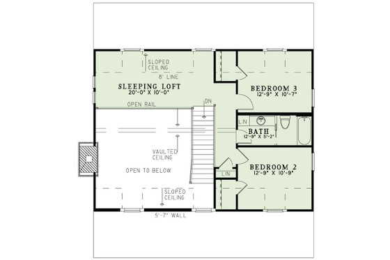 Floor Plan - Upper Floor for Country House Plan #17-2521 - 3 bed, 2.5 bath