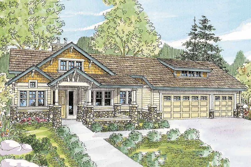 Home Plan - Exterior - Front Elevation 3 for Craftsman House Plan #124-753 - 3 bed, 3.5 bath