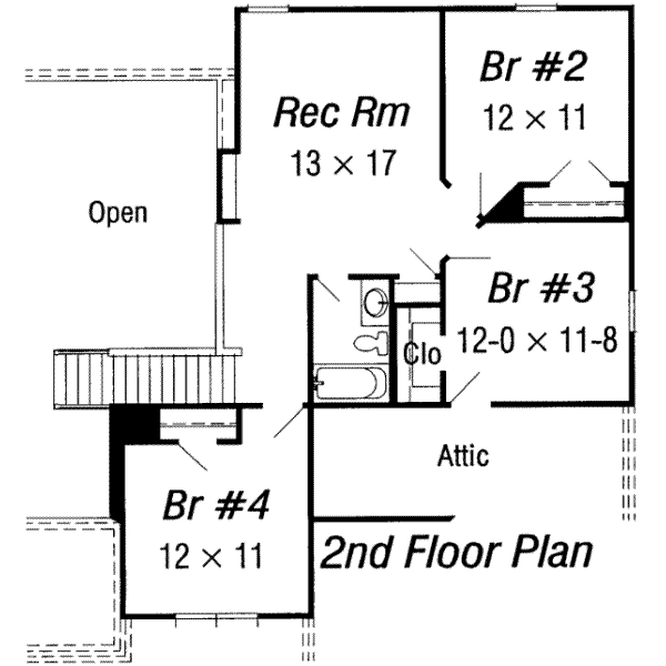European Floor Plan - Upper Floor Plan #329-130