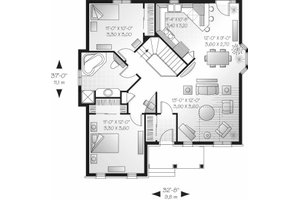 Floor Plan - Main Floor for Traditional House Plan #23-689 - 2 bed, 1 bath
