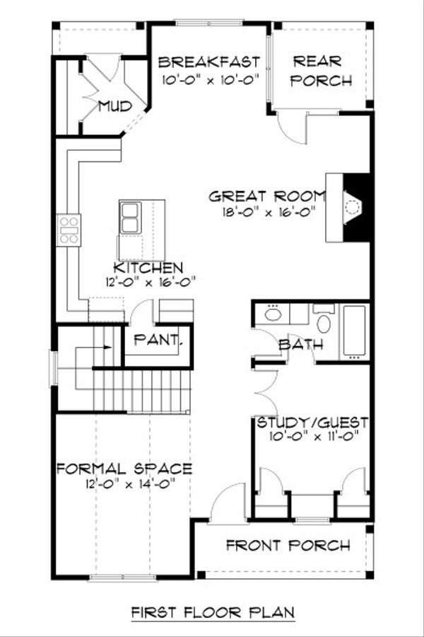 Tudor Floor Plan - Main Floor Plan #413-869