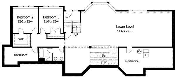 European Floor Plan - Lower Floor Plan #51-216
