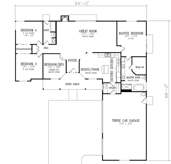 Mediterranean Floor Plan - Main Floor Plan #1-424