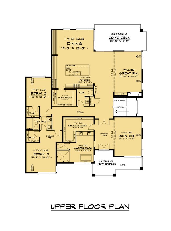 Architectural House Design - Contemporary Floor Plan - Upper Floor Plan #1066-188