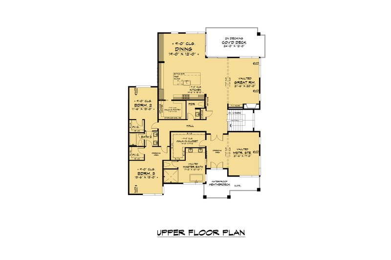 Architectural House Design - Floor Plan - Upper Floor for Contemporary House Plan #1066-188 - 4 bed, 4 bath