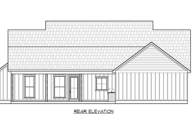 House Blueprint - Exterior - Rear Elevation for Farmhouse House Plan #1074-44 - 3 bed, 2.5 bath