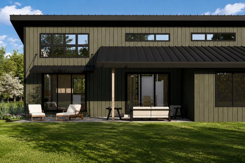 House Blueprint - Exterior - Covered Porch 1 for Modern House Plan #1064-503 - 3 bed, 3 bath