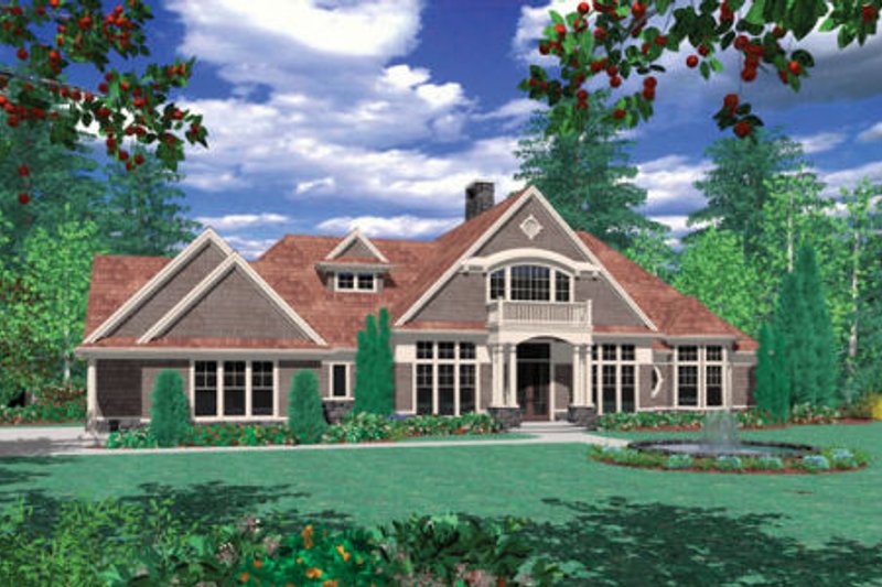Home Plan - Exterior - Rear Elevation for Traditional House Plan #48-347 - 3 bed, 4 bath