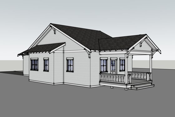 Exterior - Other Elevation 4 for Bungalow House Plan #1105-18 - 2 bed, 1 bath