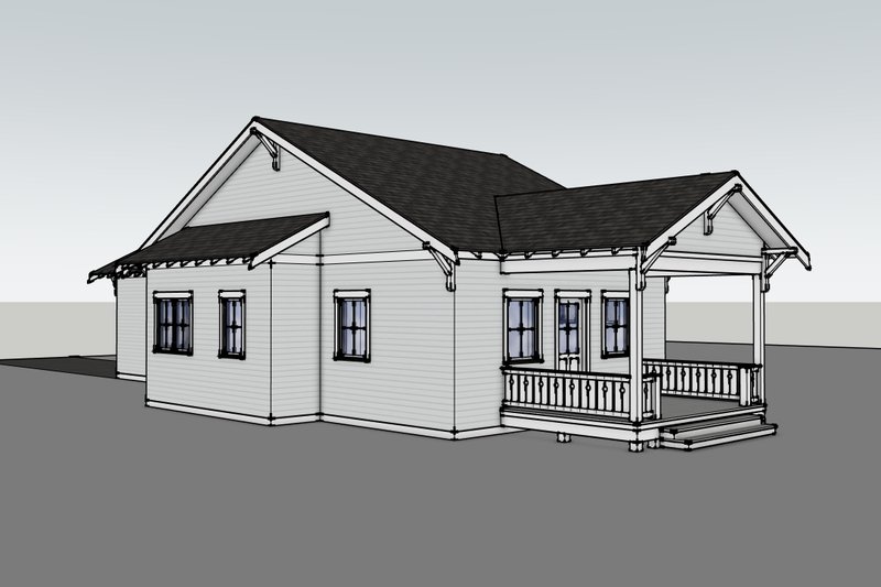 Architectural House Design - Exterior - Other Elevation 4 for Bungalow House Plan #1105-18 - 2 bed, 1 bath
