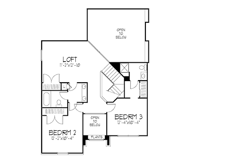 Home Plan - Floor Plan - Upper Floor for European House Plan #320-453 - 3 bed, 3.5 bath