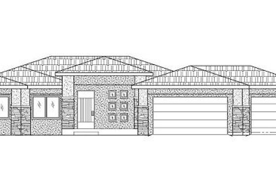 Exterior - Front Elevation for Adobe / Southwestern House Plan #24-286 - 5 bed, 3 bath