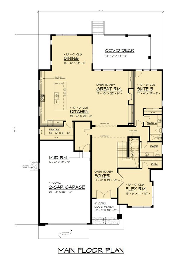 Dream House Plan - Modern Floor Plan - Main Floor Plan #1066-315
