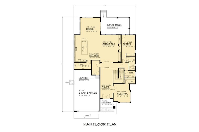 House Design - Floor Plan - Main Floor for Modern House Plan #1066-315 - 5 bed, 4.5 bath
