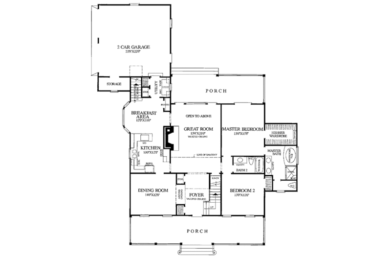 Southern Style House Plan - 4 Beds 3 Baths 2419 Sq/Ft Plan #137-169 ...