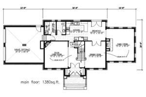 Floor Plan - Main Floor for European House Plan #138-315 - 3 bed, 1.5 bath