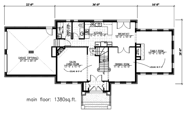European Floor Plan - Main Floor Plan #138-315