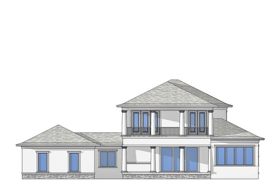 Exterior - Rear Elevation for Traditional House Plan #938-85 - 5 bed, 4 bath