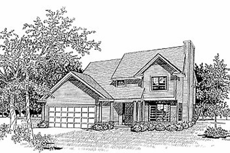 Exterior - Front Elevation 2 for Traditional House Plan #70-149 - 3 bed, 2.5 bath