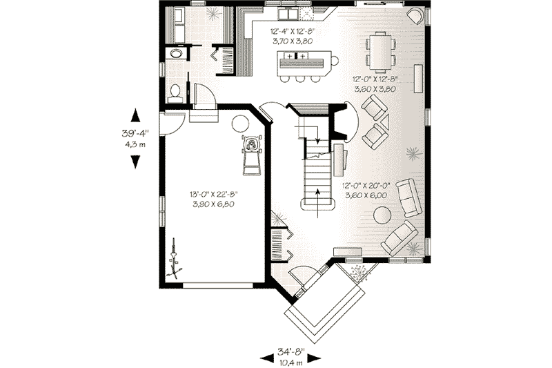 Home Plan - Floor Plan - Main Floor House Plan #23-517 - 3 bed, 1.5 bath
