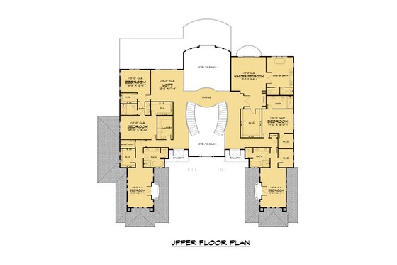 Floor Plan - Upper Floor for Contemporary House Plan #1066-177 - 7 bed, 7.5 bath