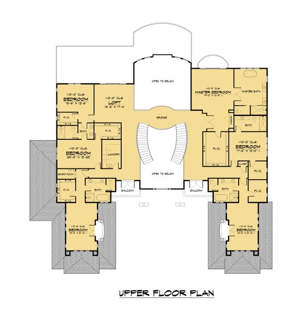 Contemporary Floor Plan - Upper Floor Plan #1066-177