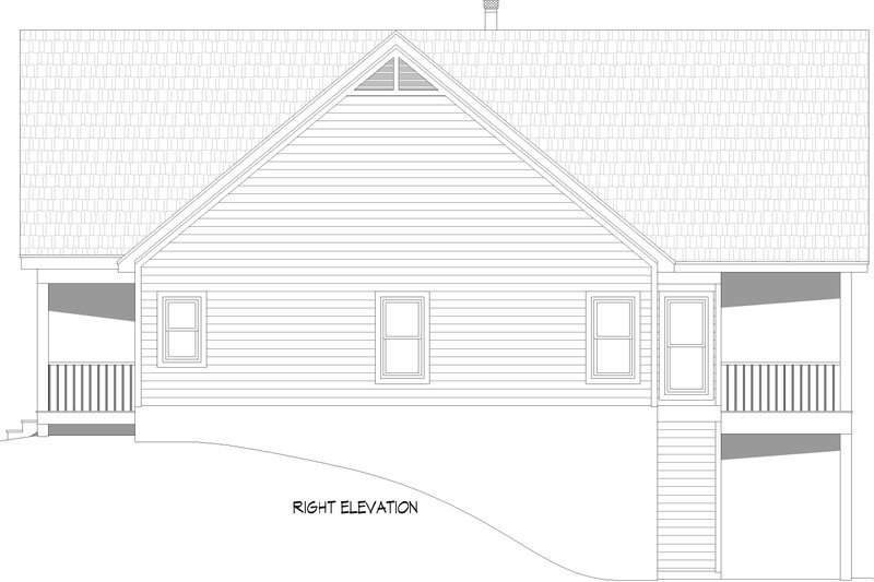House Design - Exterior - Other Elevation 2 for Southern House Plan #932-1082 - 2 bed, 2 bath