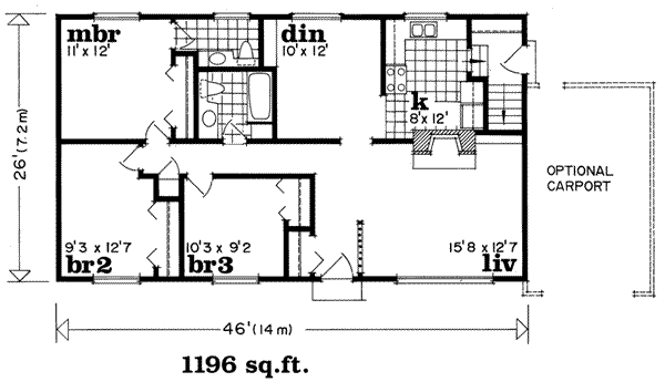 Ranch Floor Plan - Main Floor Plan #47-522