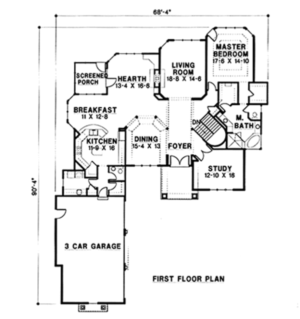 European Floor Plan - Main Floor Plan #67-148