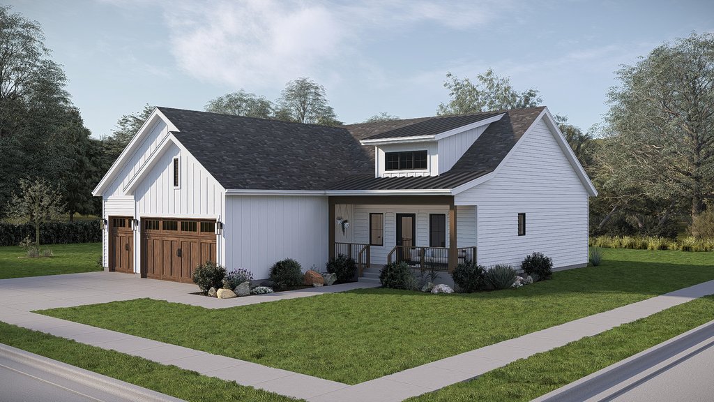 Exterior - Other Elevation 1 for Farmhouse House Plan #455-804 - 3 bed, 2 bath