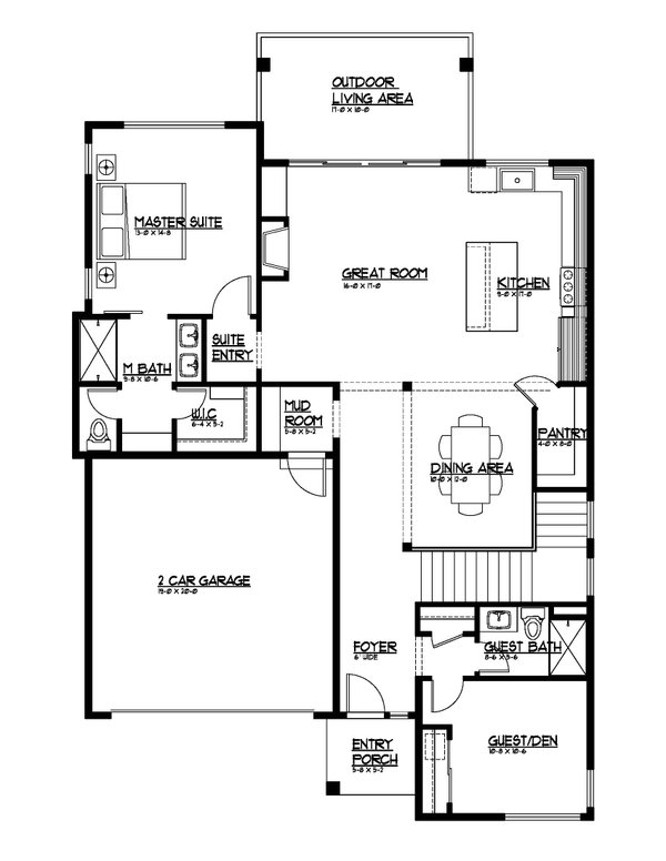 House Design - Farmhouse Floor Plan - Main Floor Plan #569-61