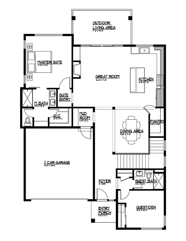 Home Plan - Farmhouse Floor Plan - Main Floor Plan #569-61