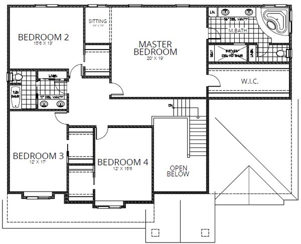 Craftsman Floor Plan - Upper Floor Plan #112-182