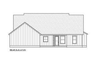 Exterior - Rear Elevation for Farmhouse House Plan #1074-59 - 4 bed, 2.5 bath