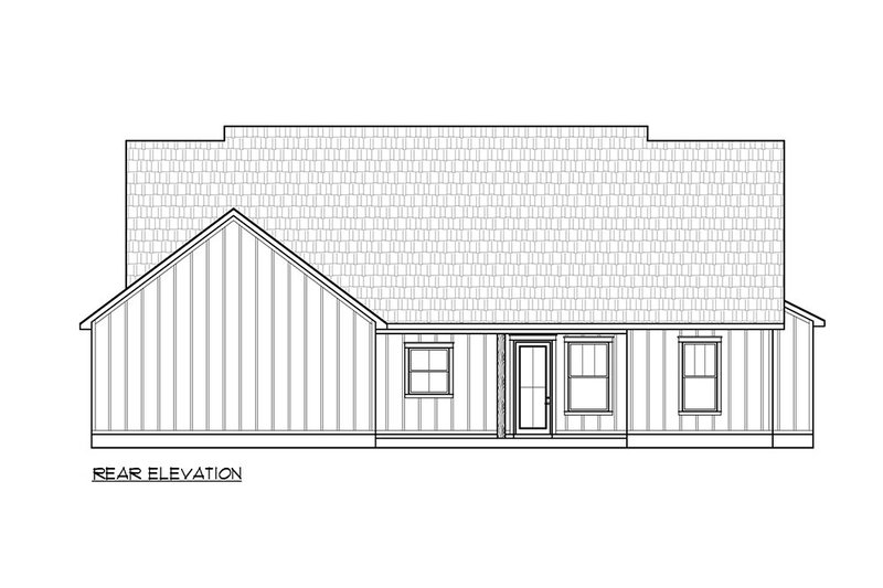 House Blueprint - Exterior - Rear Elevation for Farmhouse House Plan #1074-59 - 4 bed, 2.5 bath