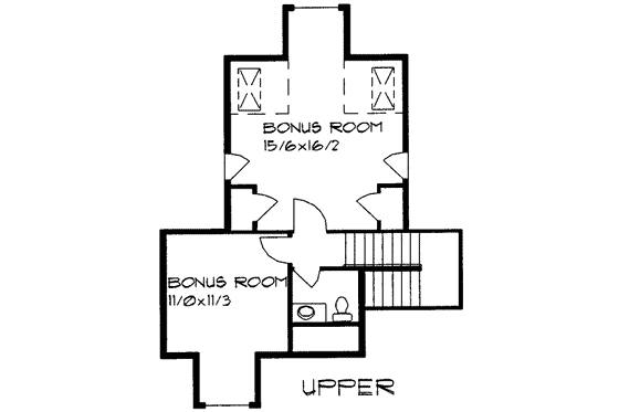 Floor Plan - Upper Floor for Traditional House Plan #303-440 - 3 bed, 2.5 bath