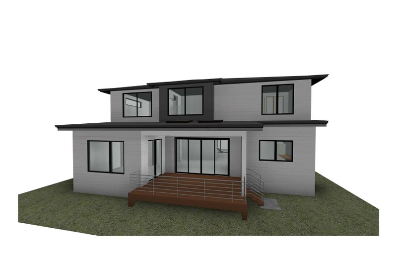 Architectural House Design - Exterior - Rear Elevation 1 for Contemporary House Plan #1066-214 - 4 bed, 3.5 bath